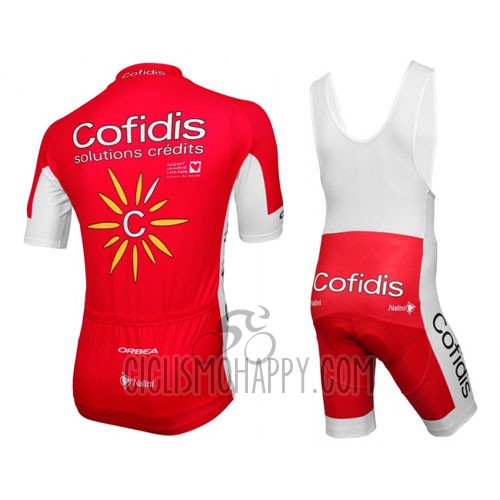 Cofidis Cycling Jersey Bib Short 2016 Short Sleeve Red and White